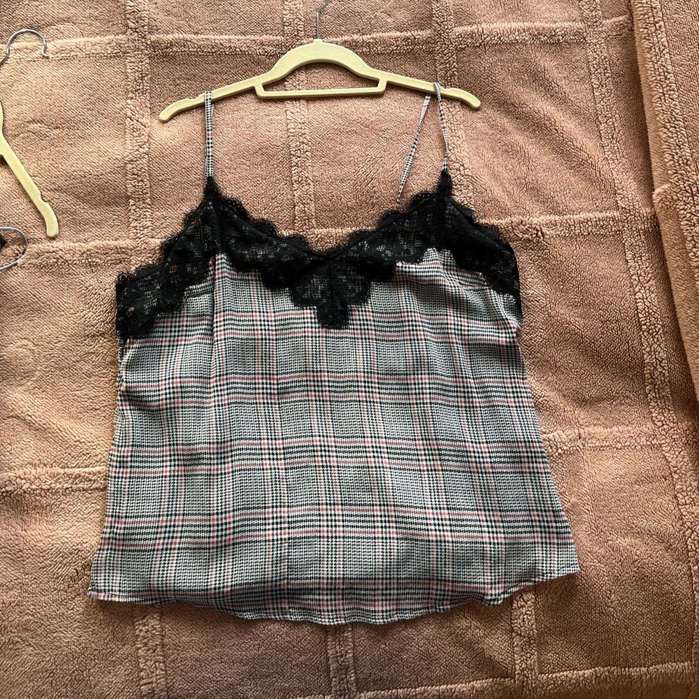 Abercrombie plaid going out top